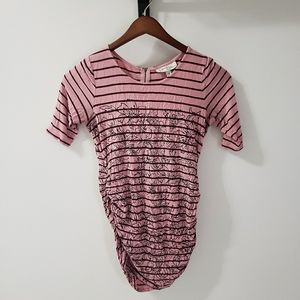 Jessica Simpson Pink Flowered Maternity Top